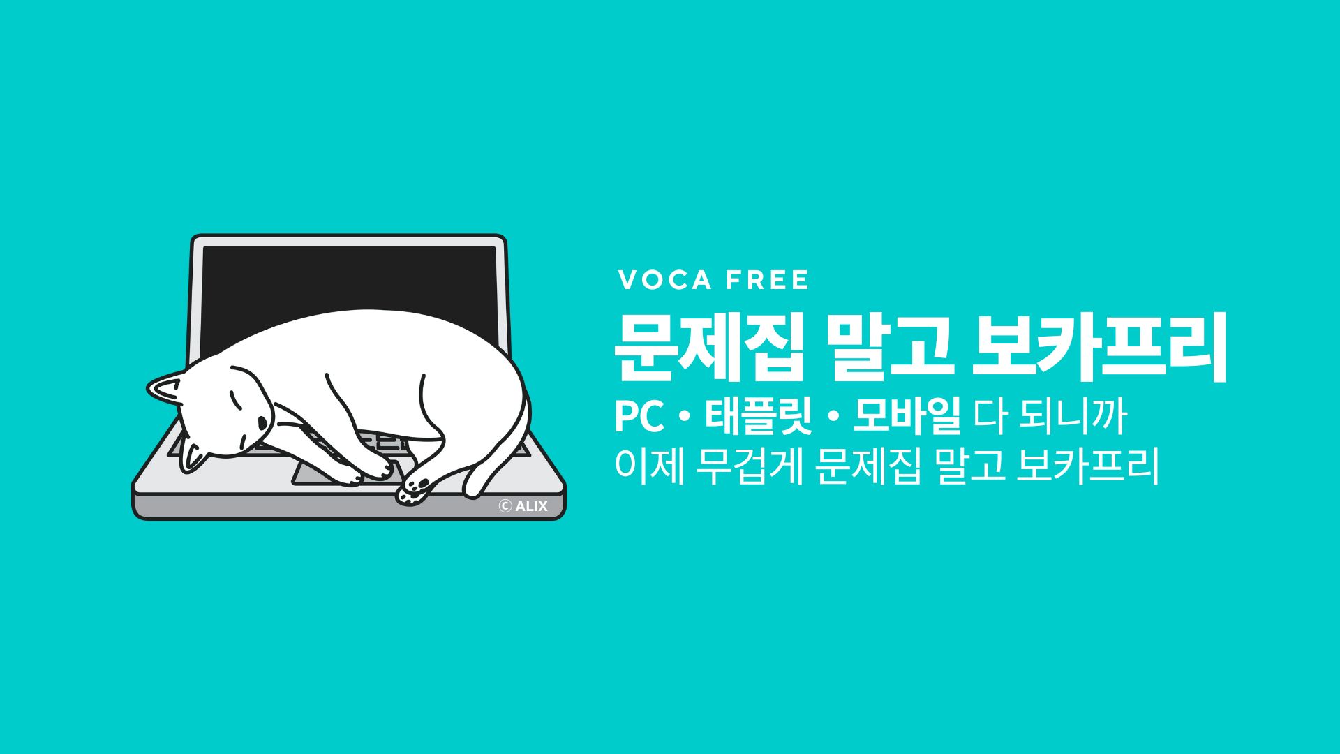 PC・태플릿・모바일 다 되니까 이제 무겁게 문제집 말고 보카프리